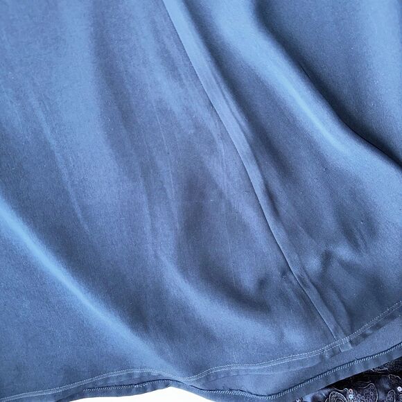 Tadashi Shoji Navy Blue Sequin Evening Gown Formal Dress 10 | Modest Wedding - Picture 8 of 10